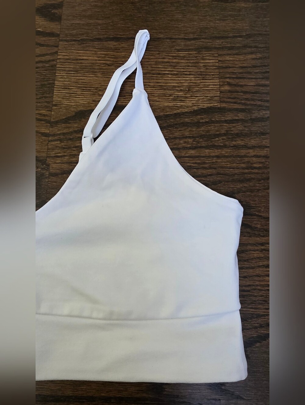 NWOT Pact White Seamless V-Neck Bralette Organic Cotton Size L - Picture 2 of 5